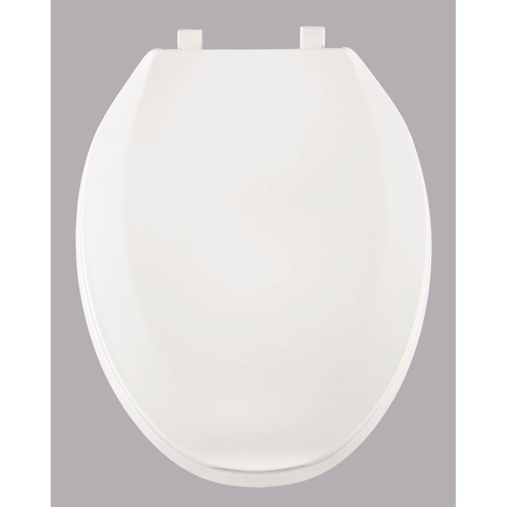 Centoco Luxury Plastic Toilet Seat, Closed Front With Cover, Crane White, Elongated Bowl