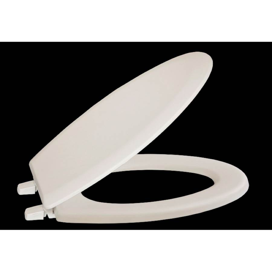 Centoco Standard Painted Wood Toilet Seat, Closed Front With Cover, White, Elongated Bowl