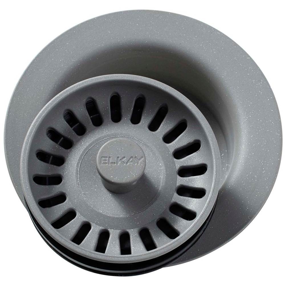 Elkay Polymer 3-1/2'' Disposer Flange with Removable Basket Strainer and Rubber Stopper Greystone