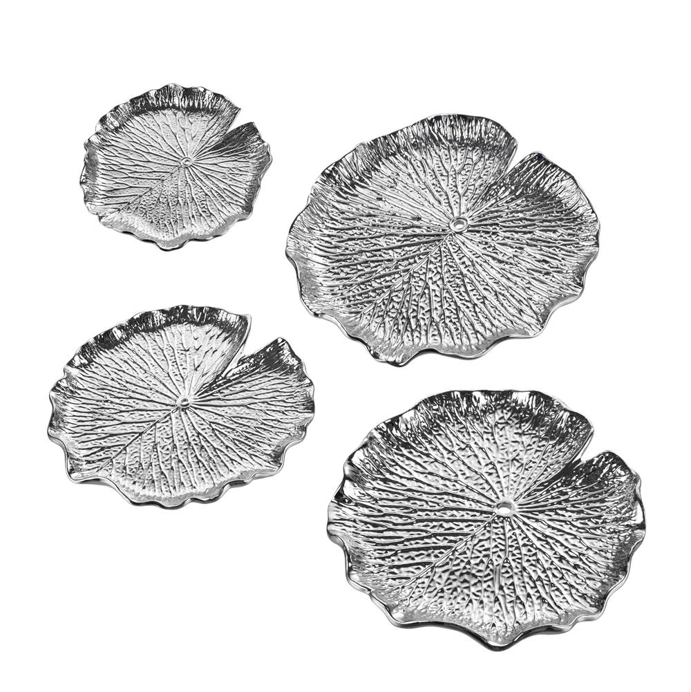 Elk Home Lilypad Bowls - Set of 4 Silver