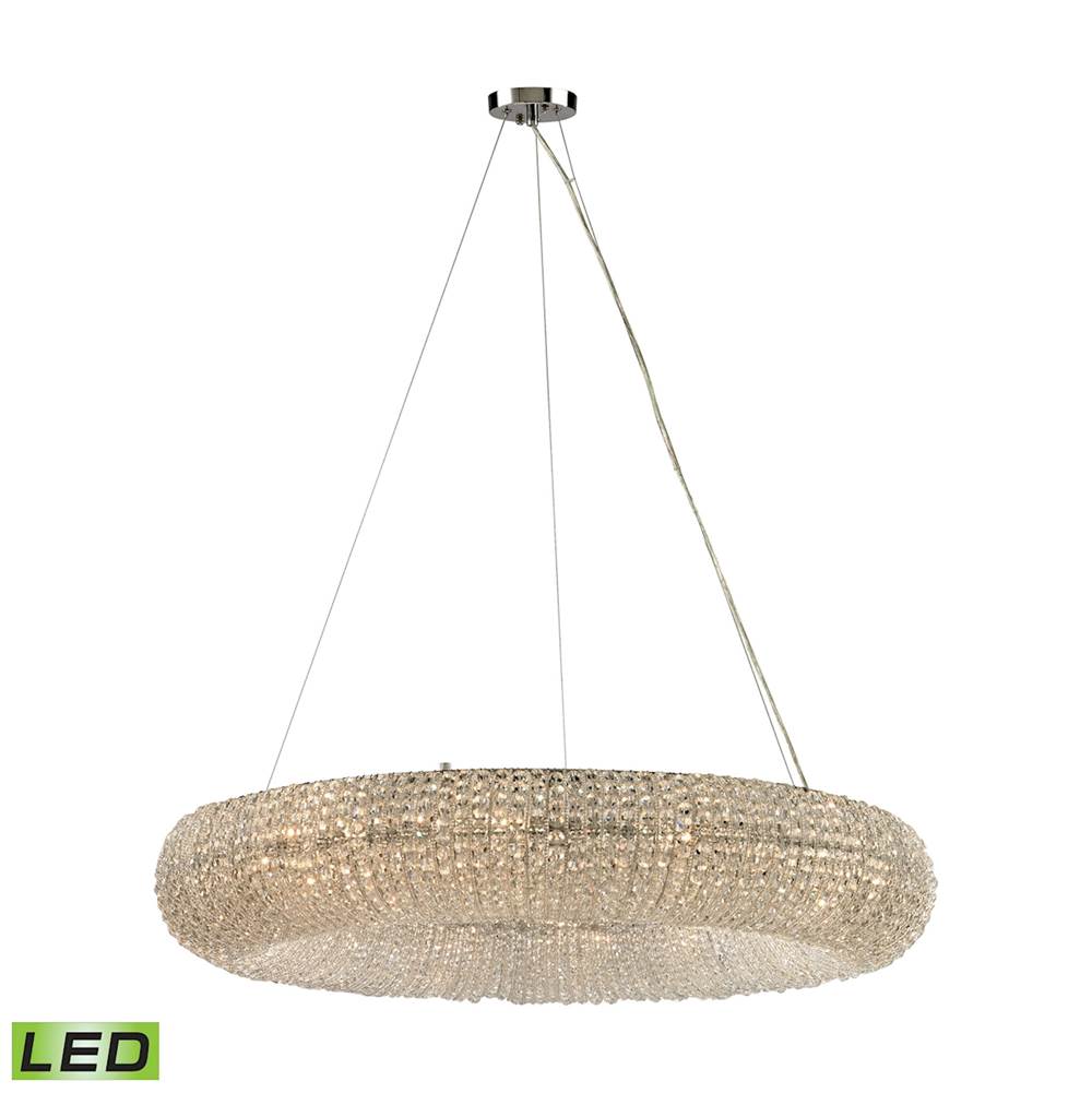 Elk Lighting Crystal Ring 12-Light Chandelier in Chrome with Clear Crystal Beads - Includes LED Bulbs