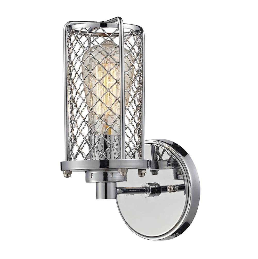 Elk Lighting Brisbane 1-Light Wall Lamp in Polished Chrome With Metal Cage