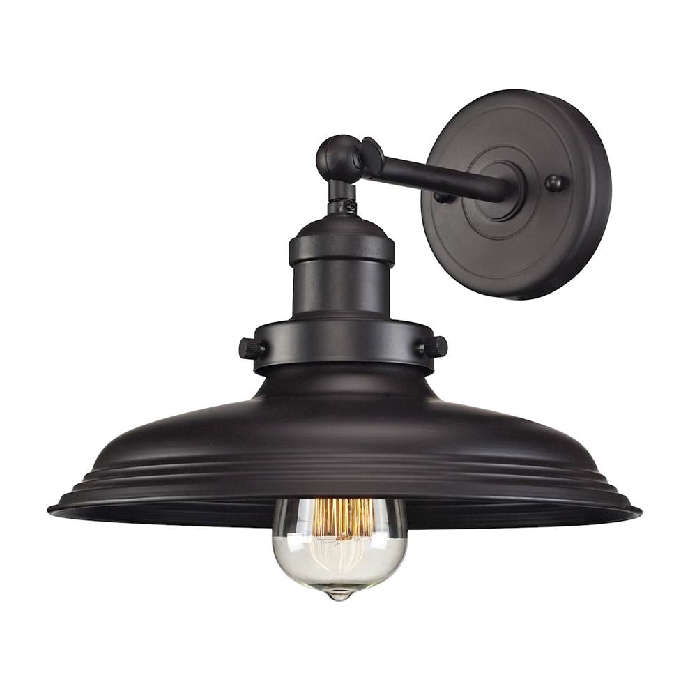 Elk Lighting Newberry 1-Light Wall Lamp in Oil Rubbed Bronze With Matching Shade