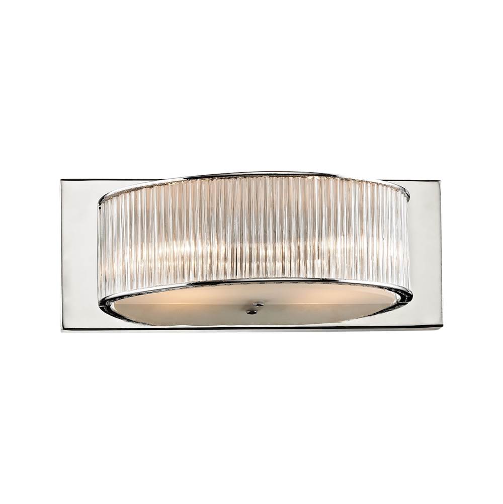 Elk Lighting Braxton 2-Light Vanity Sconce in Chrome With Clear Crystal Rod Diffusers