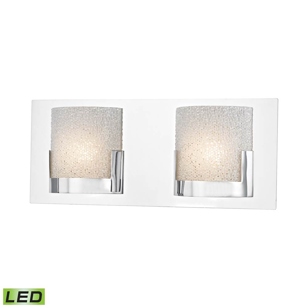 Elk Lighting Ophelia 2-Light Vanity Sconce in Chrome With Perforated Clear Glass - Integrated LED