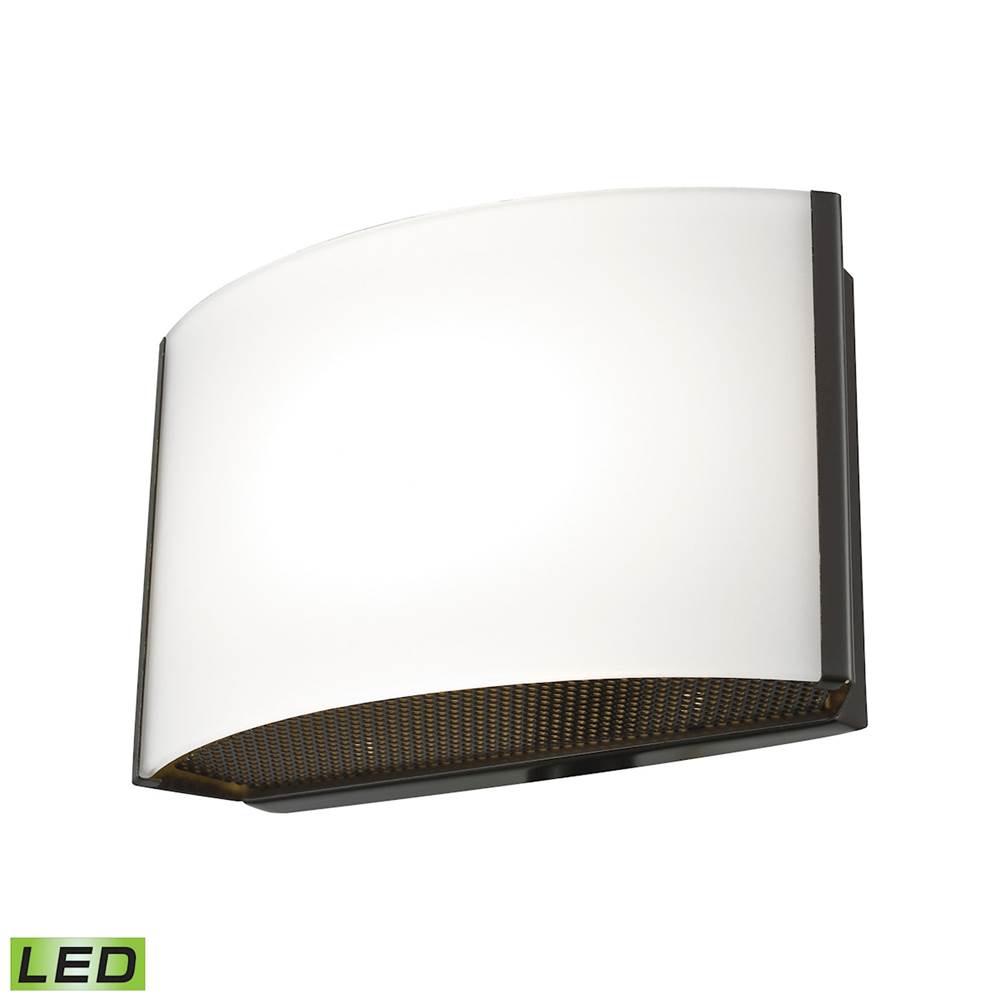 Elk Lighting Pandora 1-Light Vanity Sconce in Oiled Bronze With Opal Glass - Integrated LED