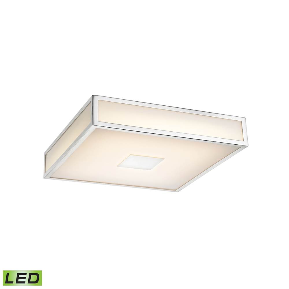 Elk Lighting Hampstead 1-Light Flush Mount in Chrome With Opal White Acrylic Diffuser - Integrated LED