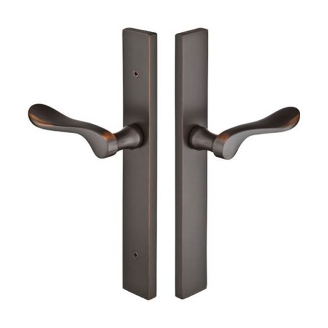 Emtek Multi Point C1, Non-Keyed Fixed Handle OS, Operating Handle IS, Modern Style, 1-1/2'' x 11'', Rustic Lever, LH, US26