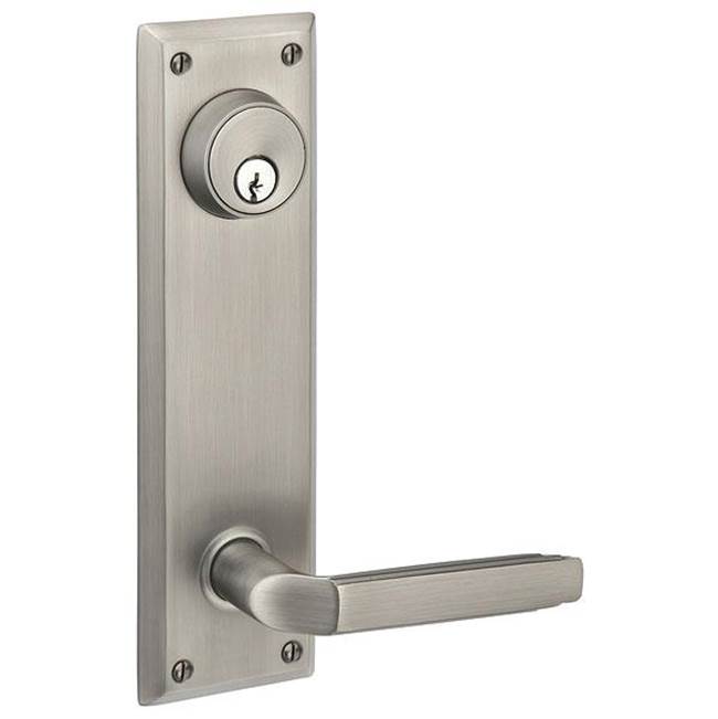 Emtek Passage Double Keyed, Sideplate Locksets Quincy 5-1/2'' Center to Center Keyed, Coventry Lever, RH, US26