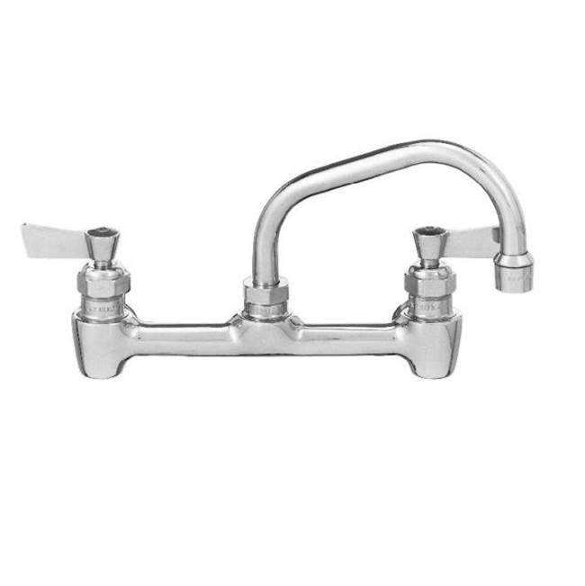 Fisher Manufacturing Faucet, Kitchen, 8'' Backsplash Control Valve With Ez Install Adapters, Lever Handles, 12'' Swing Spout.
