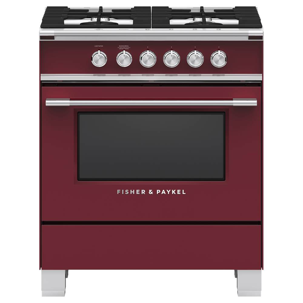 Fisher & Paykel 30'' Range, 4 Burners, Red