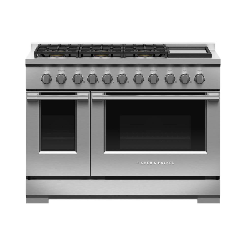 Fisher & Paykel 48'' Range, 6 Burners with Griddle, Natural Gas