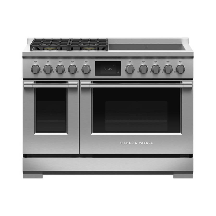 Fisher & Paykel 48'' Range, 4 Zone Induction with SmartZone & 4 Burner Gas, Self-cleaning, Natural Gas