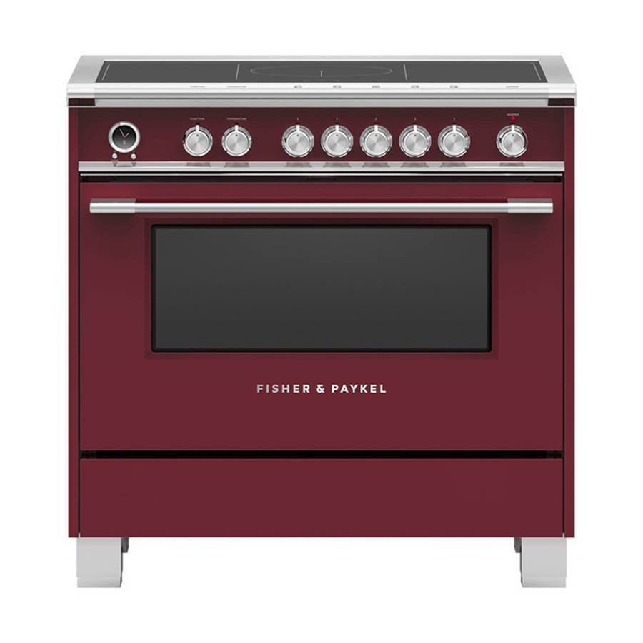 Fisher & Paykel 36'' Range, 5 Zones with SmartZone, Self-cleaning, Red