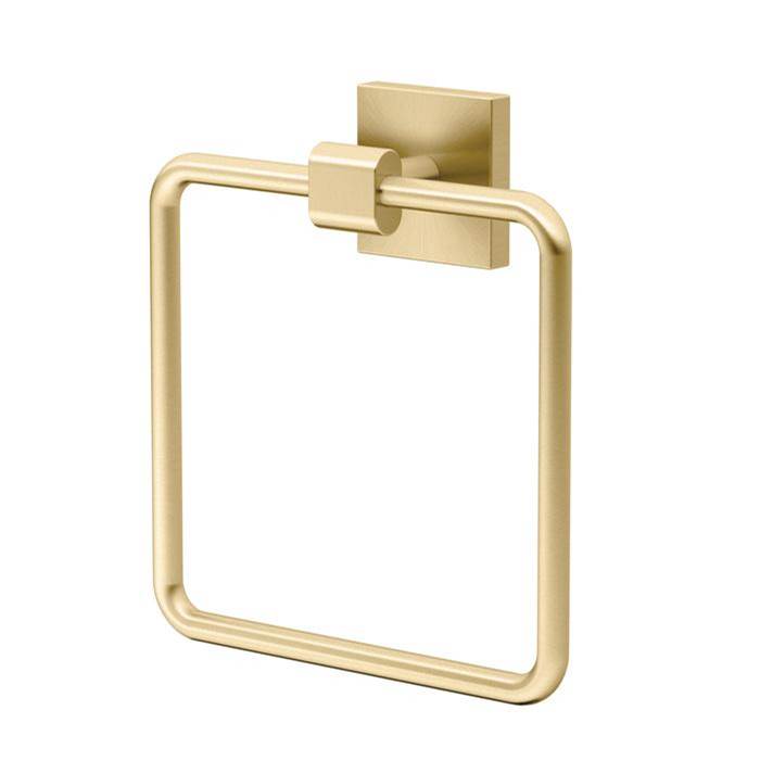 Gatco Elevate Towel Ring Brushed Brass