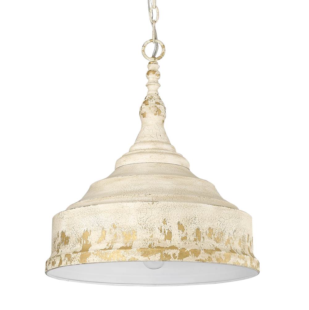 Golden Lighting Keating 3 Light Pendant in Antique Ivory