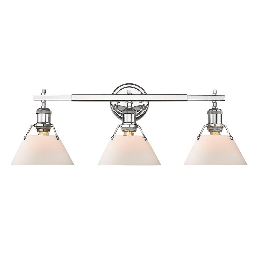 Golden Lighting Orwell CH 3 Light Bath Vanity in Chrome with Opal Glass Shades