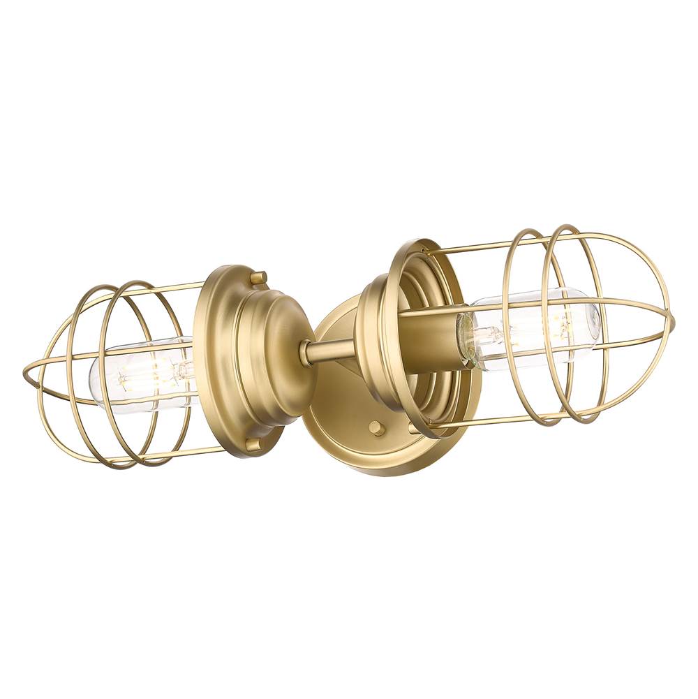 Golden Lighting Seaport 2-Light Wall Sconce in Brushed Champagne Bronze