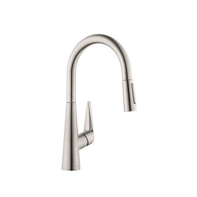 Hansgrohe Talis S HighArc Kitchen Faucet, 2-Spray Pull-Down, 1.75 GPM in Steel Optic