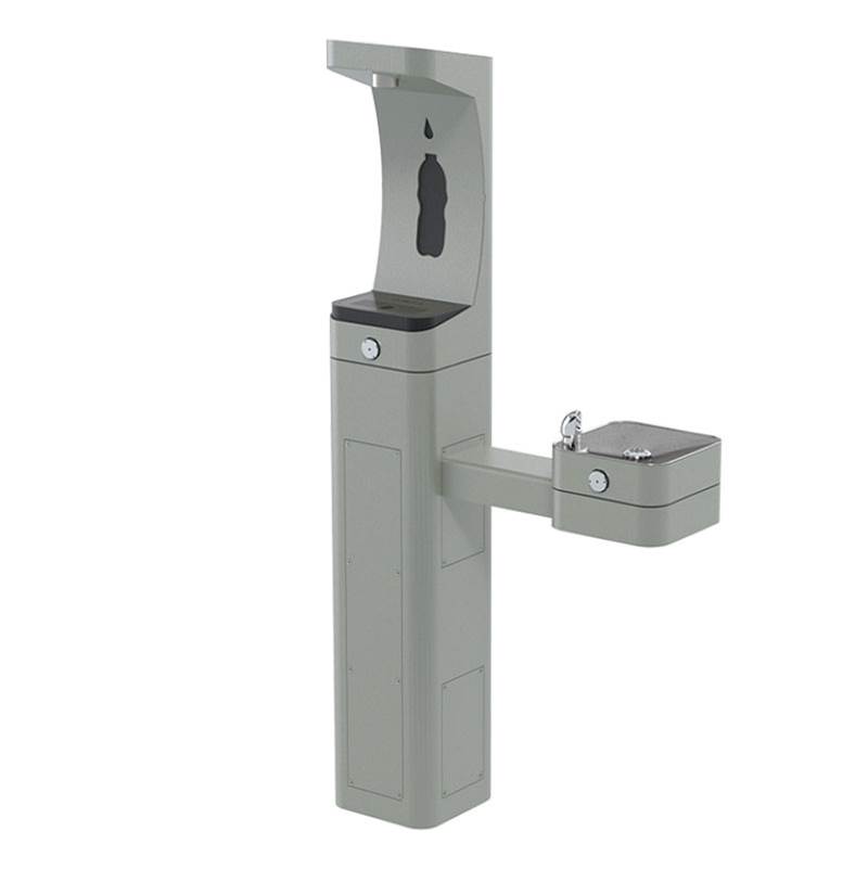 Haws ADA Outdoor Stainless Steel Pedestal Bottle Filler and Fountain