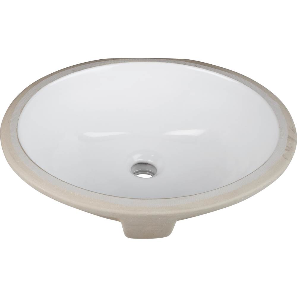 Hardware Resources 15-9/16'' L x 13'' W  White Oval Undermount Porcelain Bathroom Sink With Overflow