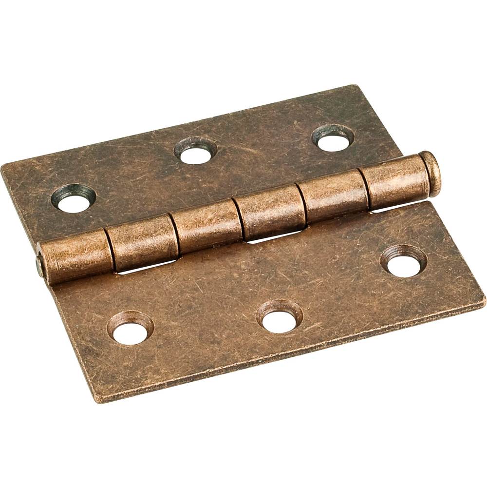 Hardware Resources Antique Brass 3'' x 2-3/4'' Single Full Swaged Butt Hinge