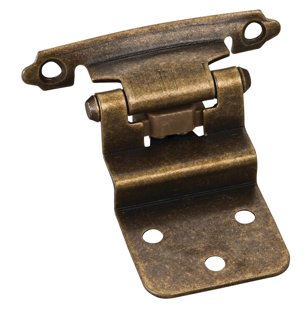 Hardware Resources Traditional 3/8'' Inset Hinge with Semi-Concealed Frame Wing - Antique Brass
