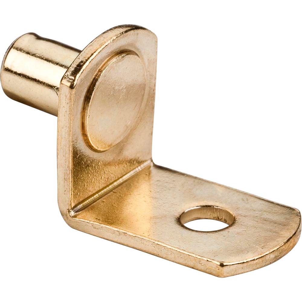 Hardware Resources Polished Brass 1/4'' Pin Angled Shelf Support with 3/4'' Arm and 1/8'' Hole - Priced and Sold by the Thousand