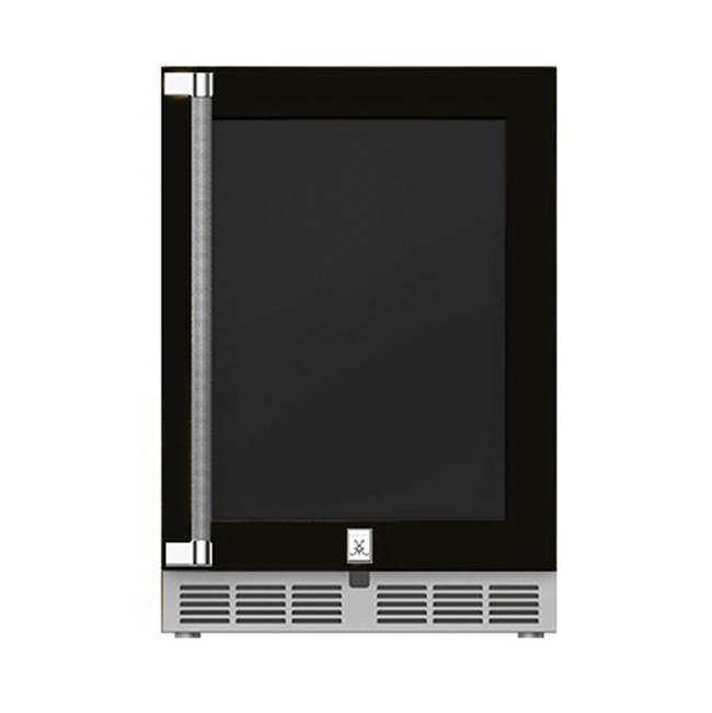 Hestan 24'' Dual Zone Refrigerator with Wine, Glass Door and Lock, Right Hinged