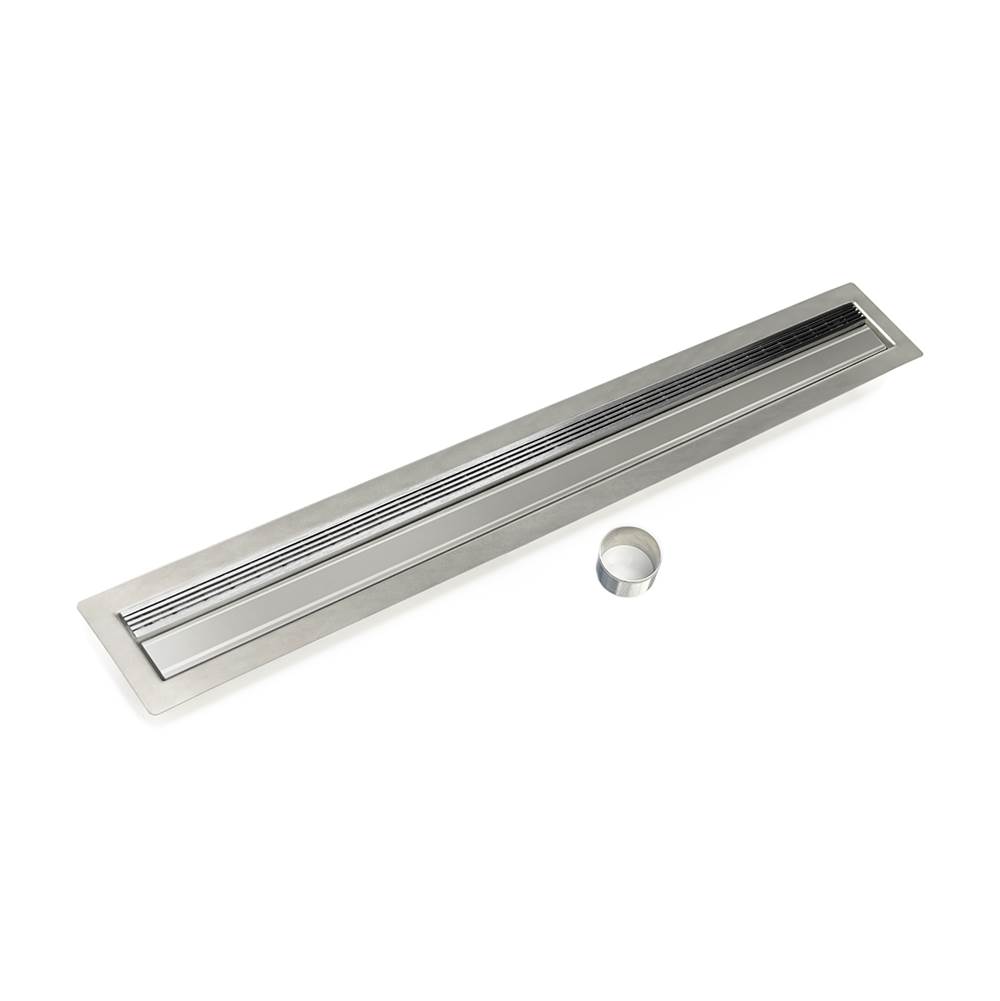 Infinity Drain 32'' FCB Series Complete Kit with 1'' Wedge Wire Grate in Polished Stainless