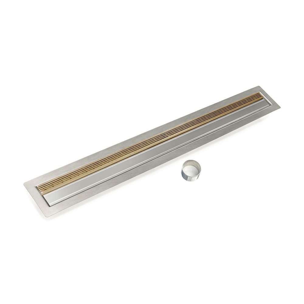 Infinity Drain 32'' FCB Series Complete Kit with 1'' Wedge Wire Grate in Satin Bronze