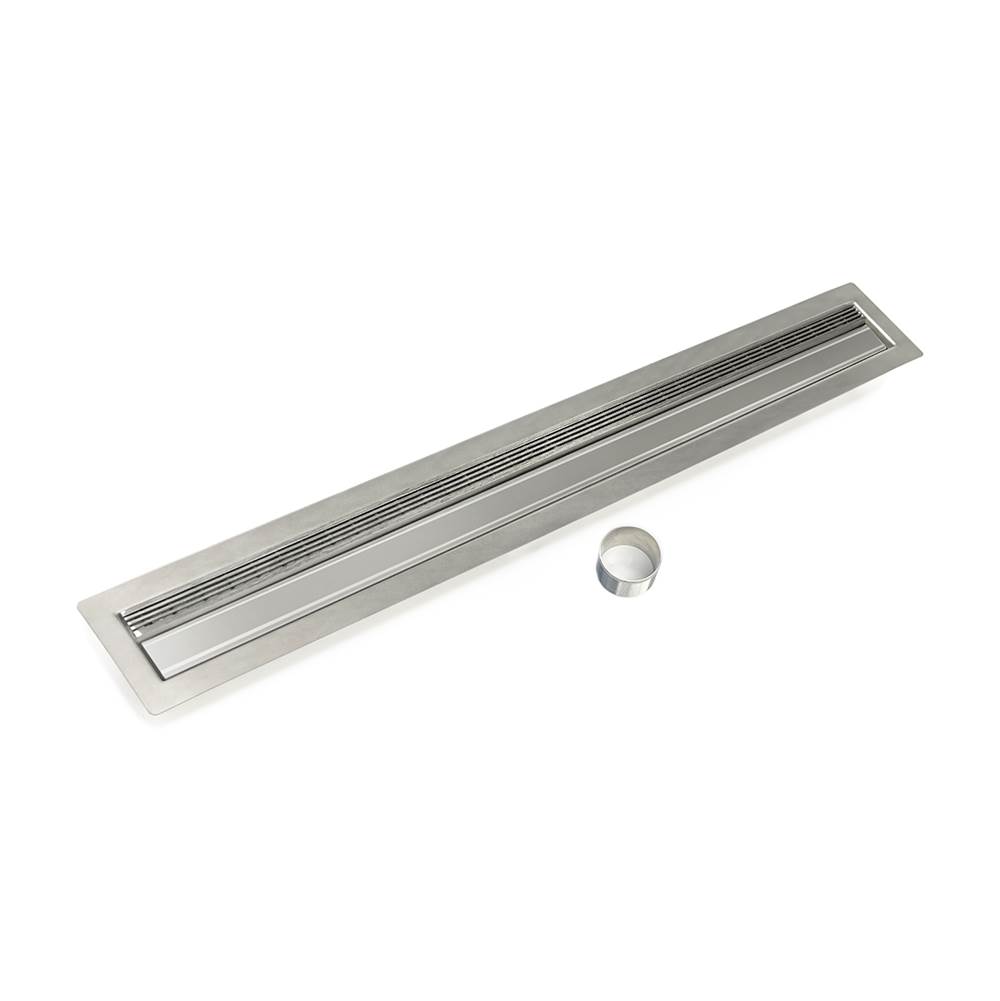 Infinity Drain 32'' FCB Series Complete Kit with 1'' Wedge Wire Grate in Satin Stainless