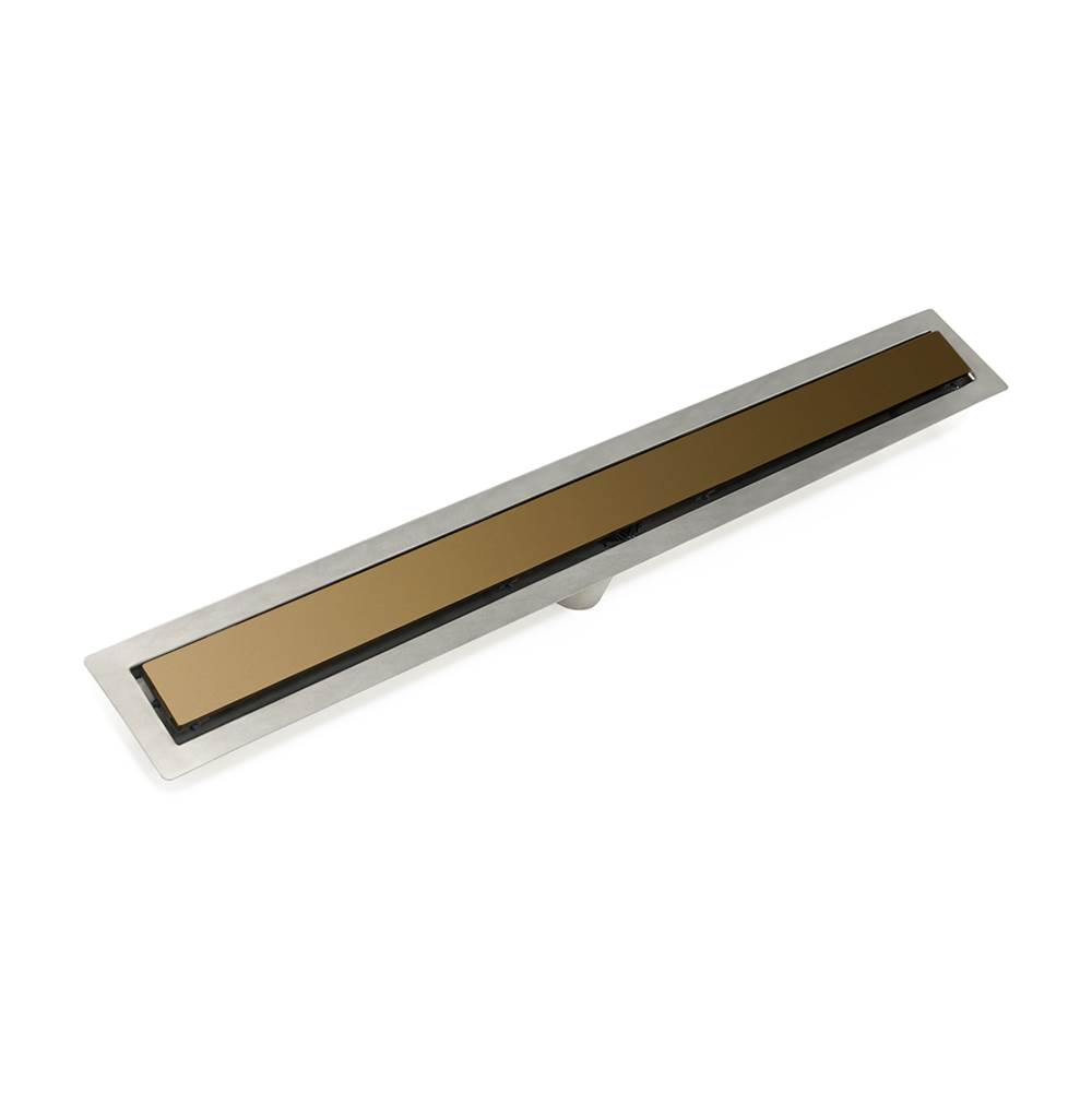 Infinity Drain 32'' FF Series Complete Kit with 2 1/2'' Solid Grate in Satin Bronze