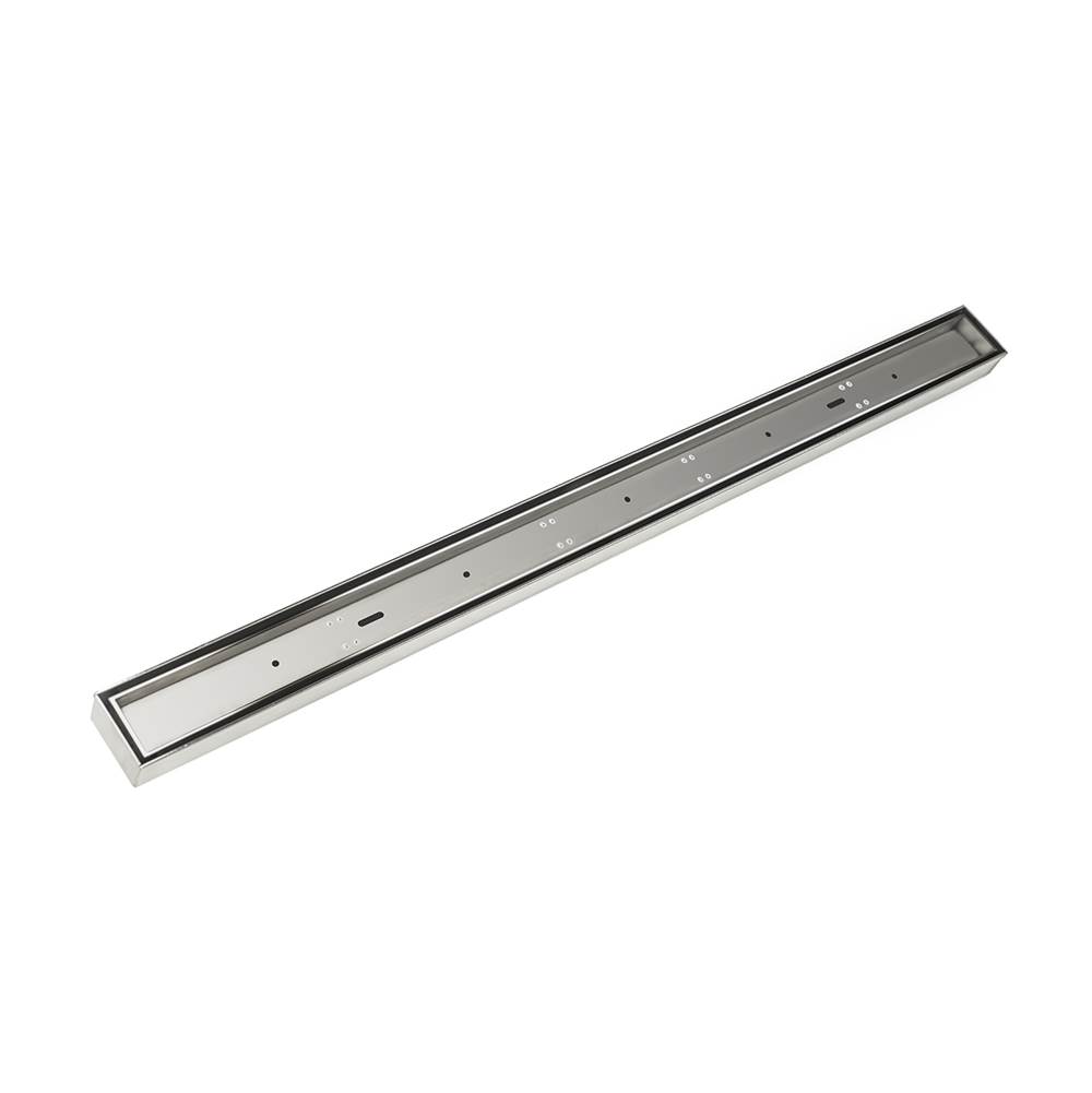 Infinity Drain 60'' FX Series Complete Kit with Tile Insert Frame in Polished Stainless