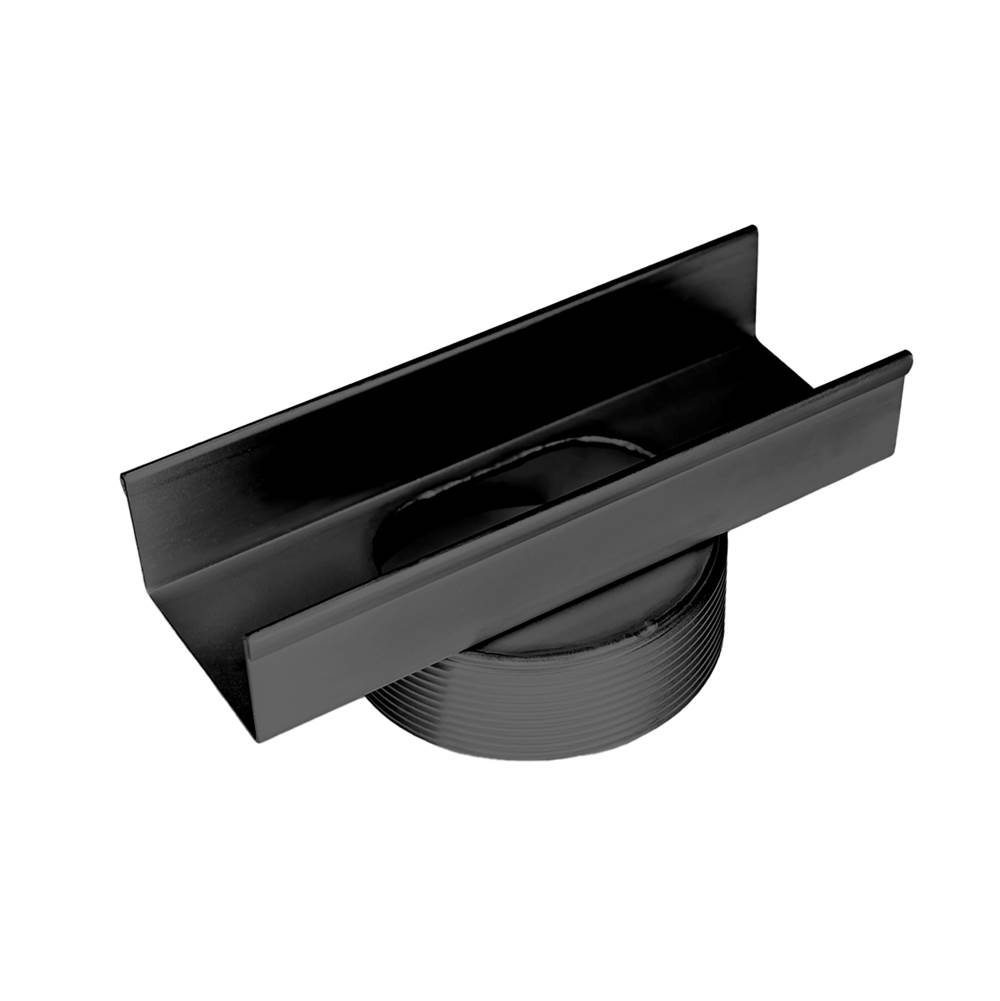 Infinity Drain 8'' Stainless Steel High Flow Outlet Section for S-TIFAS 99 Series in Matte Black with 4'' Threaded Nipple