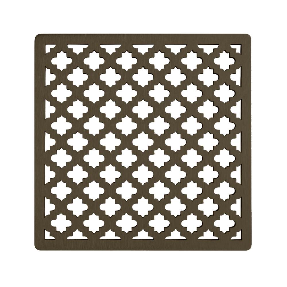 Infinity Drain 5'' x 5'' Moor Pattern Decorative Plate for M 5, MD 5, MDB 5 in Oil Rubbed Bronze