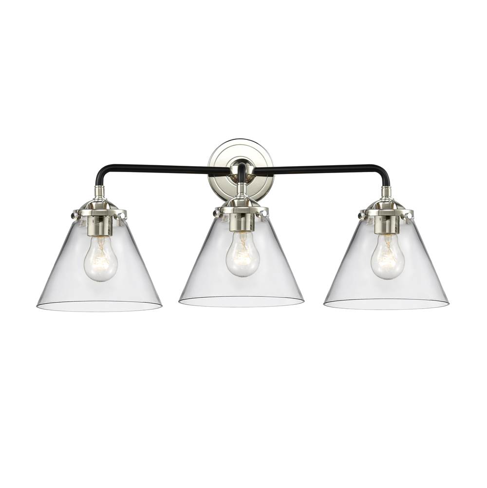 Innovations Large Cone 3 Light Bath Vanity Light part of the Nouveau Collection