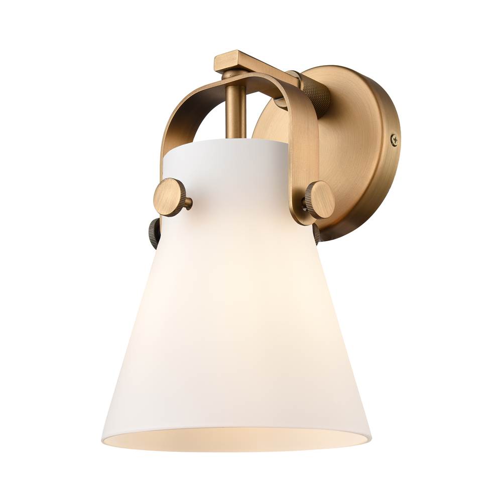 Innovations Pilaster II Cone Brushed Brass Sconce