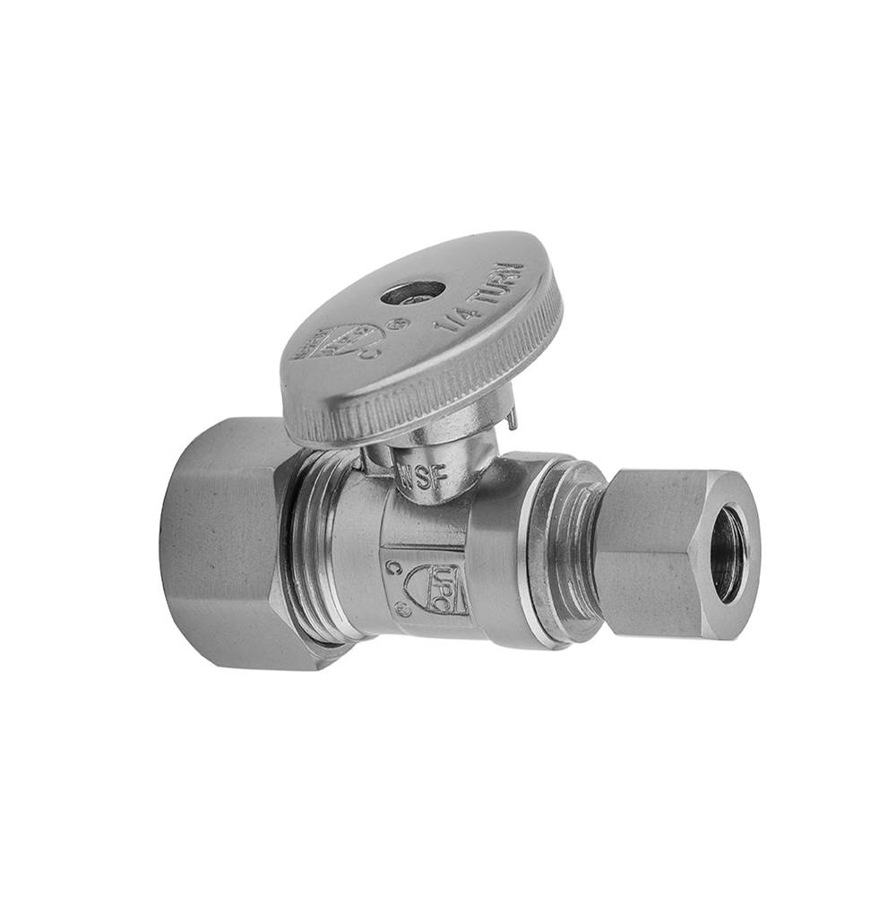 Jaclo Quarter Turn Straight Pattern 5/8'' O.D. Compression (Fits 1/2'' Copper) x 3/8'' O.D. Supply Valve with Oval Handle