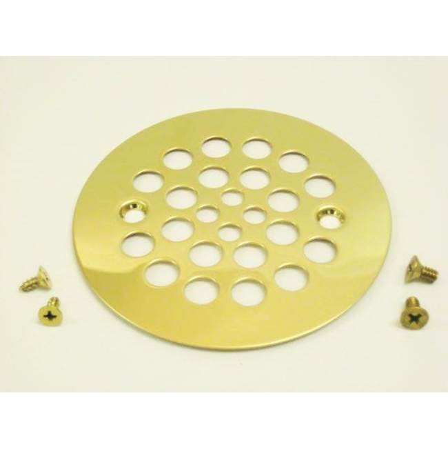 JB Products Shower Strainer 2 Screws 2-5/8'' Holes PVD Polished Brass