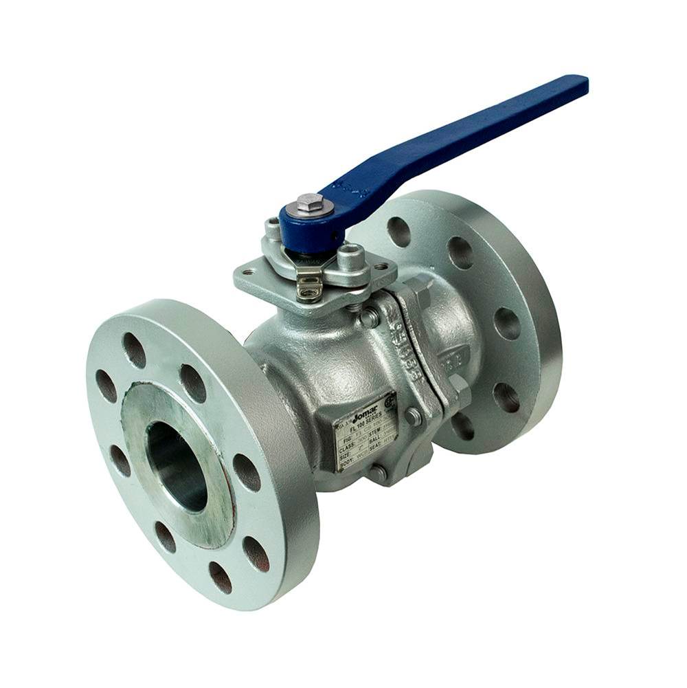 Jomar International LTD Full Port, 2 Piece, Flanged Connectoin, Class 300, Carbon Steel, Stainless Steel Ball And Stem 2''