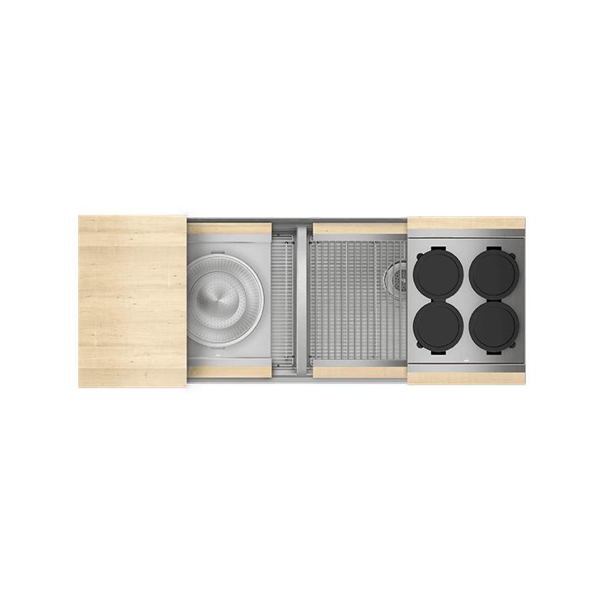 Home Refinements by Julien Smartstation Kit, Undermount Sink, Maple Acc., Dbl L24X18X10 R24X18X10
