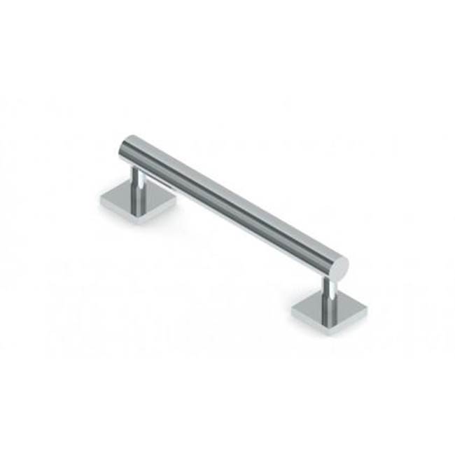 Kartners 9400 Series 24-inch Round Grab Bar with Square Rosettes-Polished Nickel