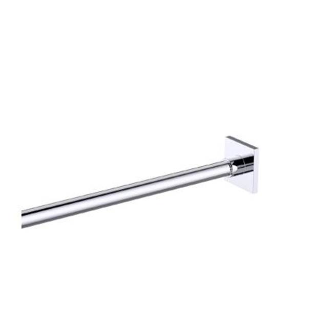 Kartners Shower Rods - 6 Feet (72-inch) Square Shower Rod with Square Ends -Matte Black