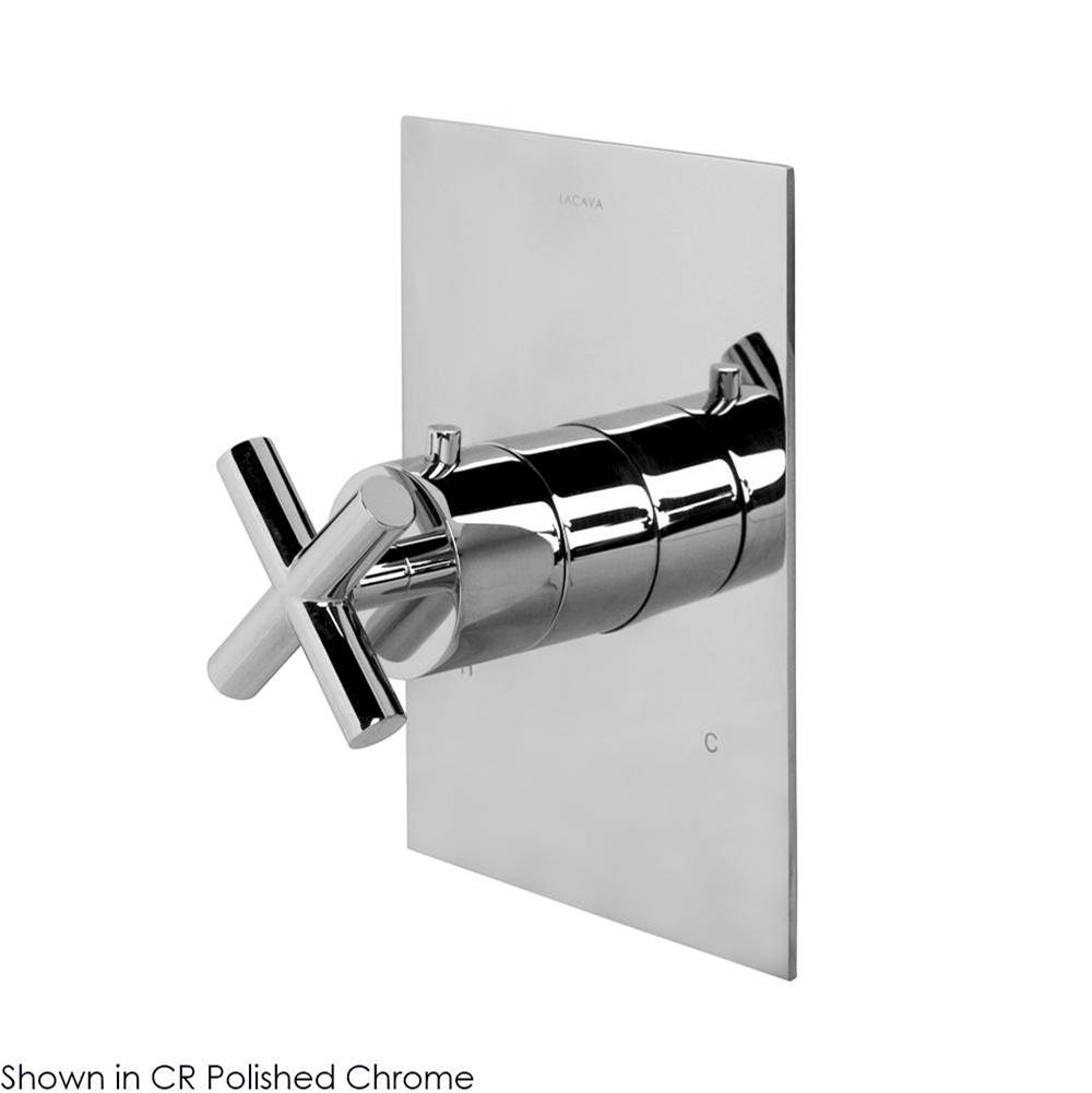 Lacava TRIM ONLY - Thermostatic Valve GPM 10 (60PSI) with rectangular back plate and cross handle