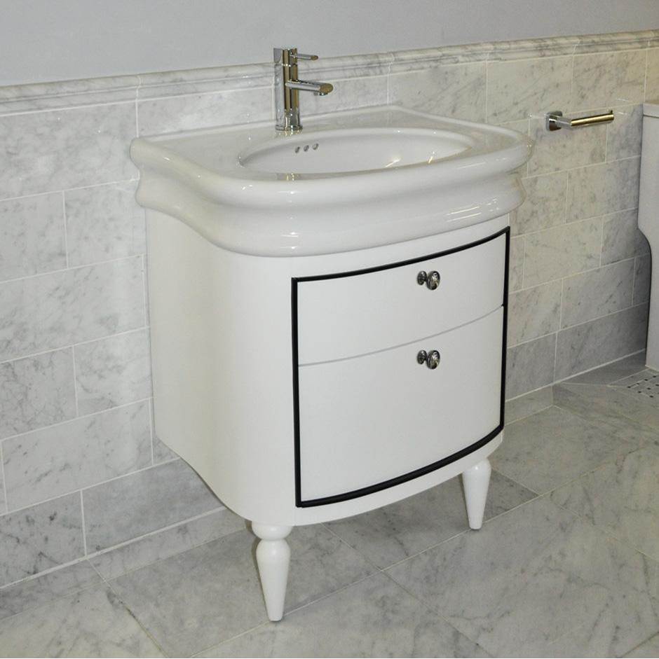 Lacava Wall-mount under-counter vanity with two drawers.
