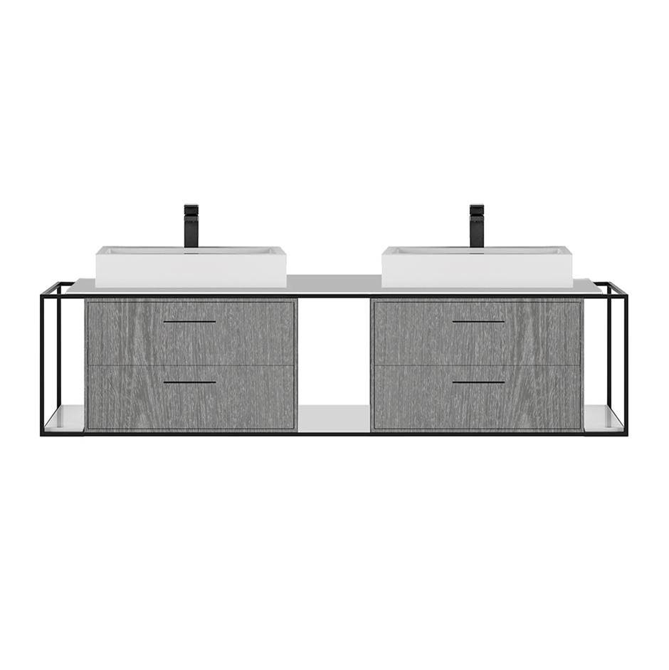 Lacava Metal frame  for wall-mount under-counter vanity LIN-VS-72A. Sold together with the cabinet and countertop.  W: 72'', D: 21'', H: 16''.