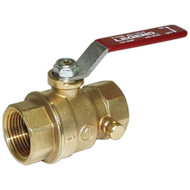 Legend Valve 1/2'' T-1100 No Lead Forged Brass Full Port Ball Valve with Drain