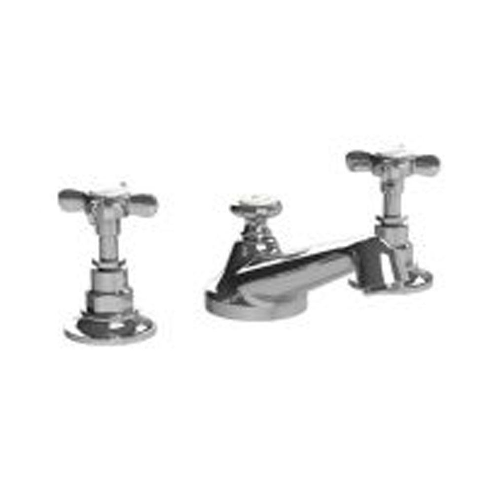 Lefroy Brooks Classic 3-Hole Basin Mixer With Pop-Up Waste, Silver Nickel