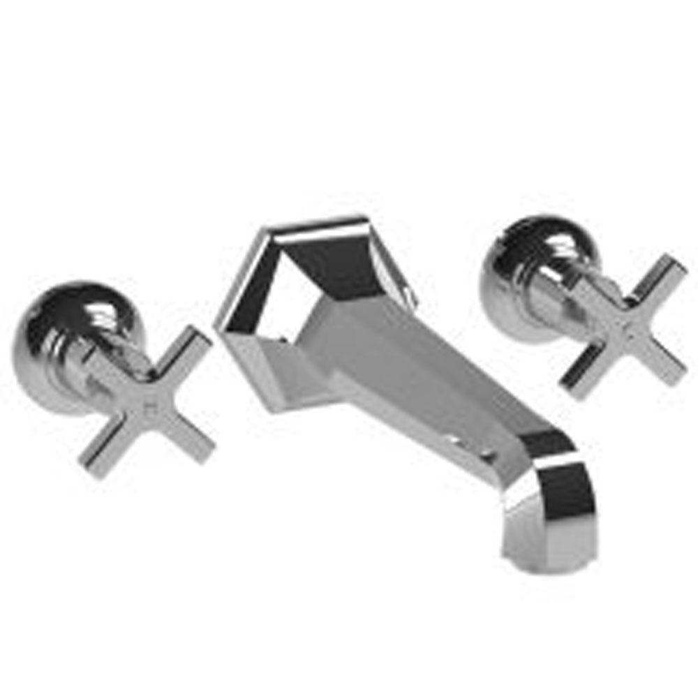 Lefroy Brooks Mackintosh Cross Handle Wall Mounted Bath Filler Trim To Suit R1-4036 Rough, Silver Nickel
